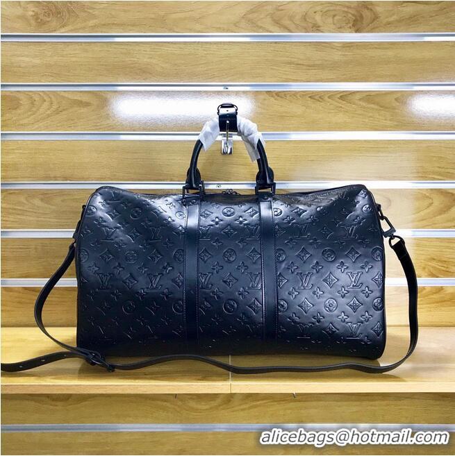 Super Quality Louis Vuitton Monogram Empreinte Keepall 50 Strap N41416 Black