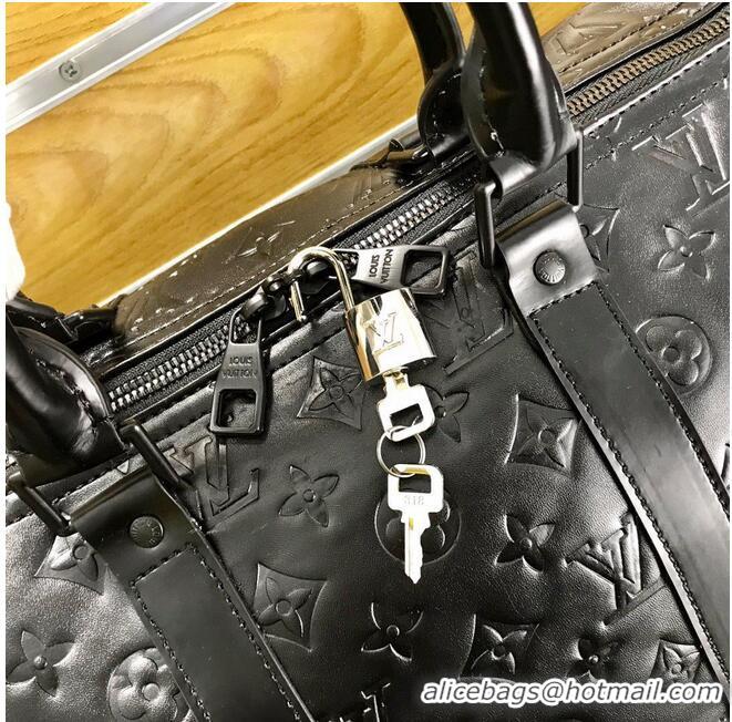 Super Quality Louis Vuitton Monogram Empreinte Keepall 50 Strap N41416 Black