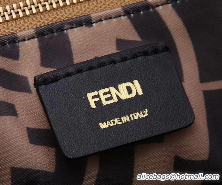 Good Price Fendi FF Canvas Tote Bag FD0485 Black 2021