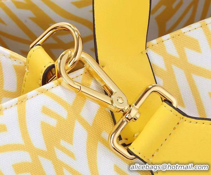 Low Cost Fendi FF Canvas Tote Bag FD0485 Yellow 2021