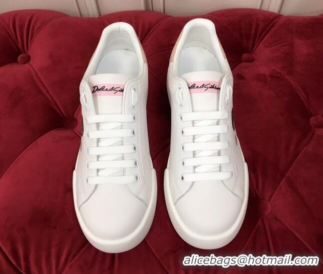 Good Product Dolce & Gabbana PORTOFINO Sneakers In Calfskin With Patch White/Guitar 061628