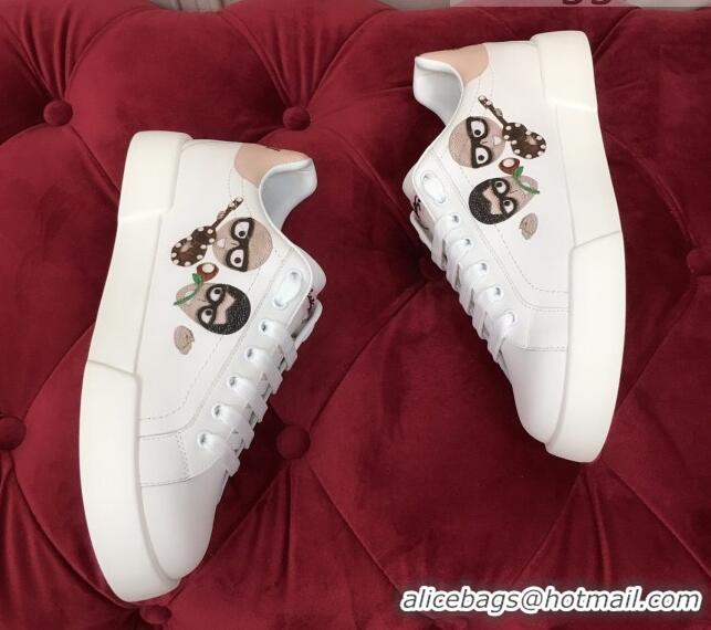 Good Product Dolce & Gabbana PORTOFINO Sneakers In Calfskin With Patch White/Guitar 061628