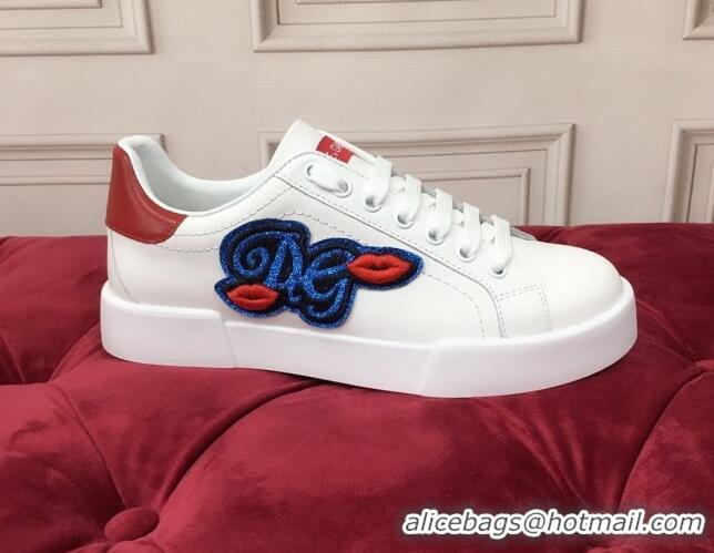 Best Price Dolce & Gabbana PORTOFINO Sneakers In Calfskin With DG Patch 061636