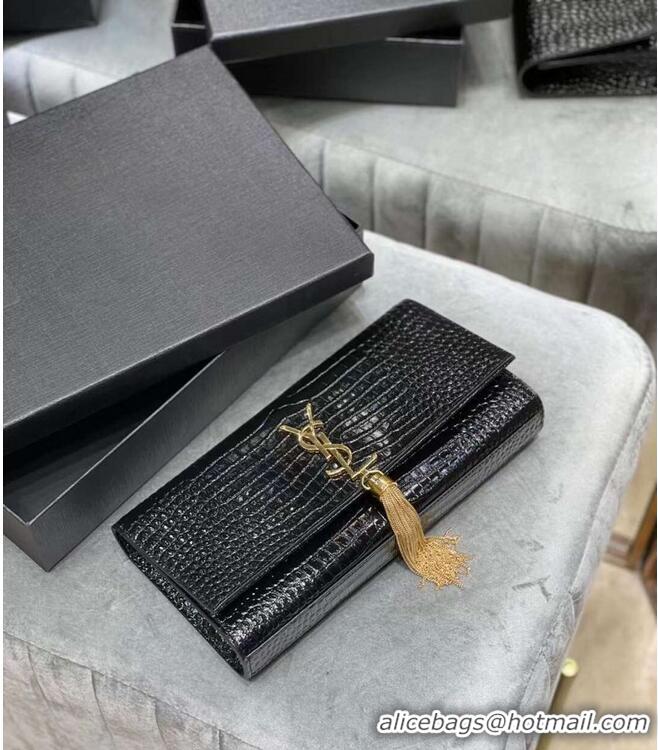 Cheapest YSL Saint Laurent Medium Kate Bag Y306079 Black Gold hardware