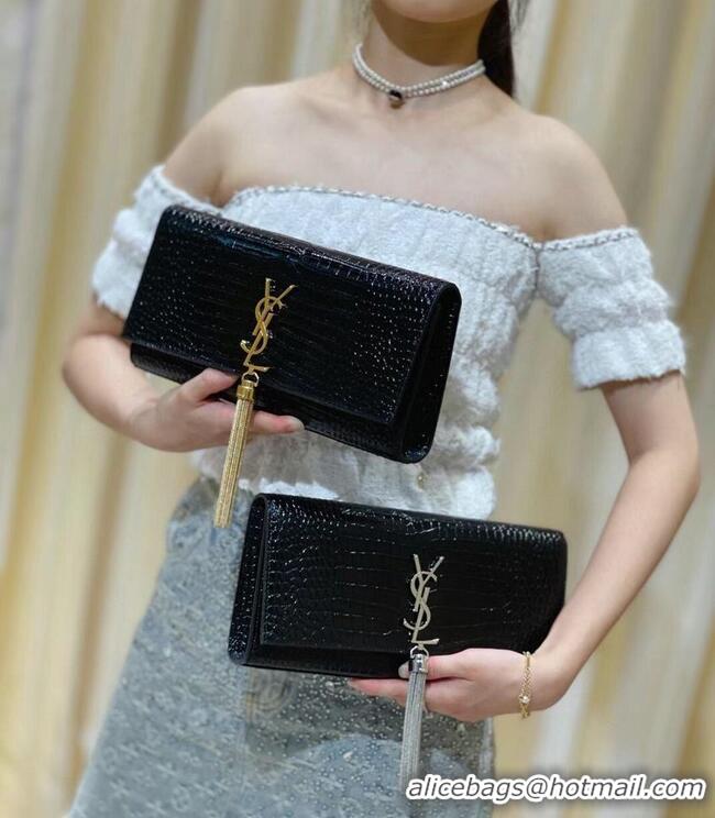 Cheapest YSL Saint Laurent Medium Kate Bag Y306079 Black Gold hardware