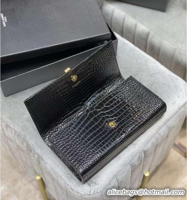 Cheapest YSL Saint Laurent Medium Kate Bag Y306079 Black Gold hardware