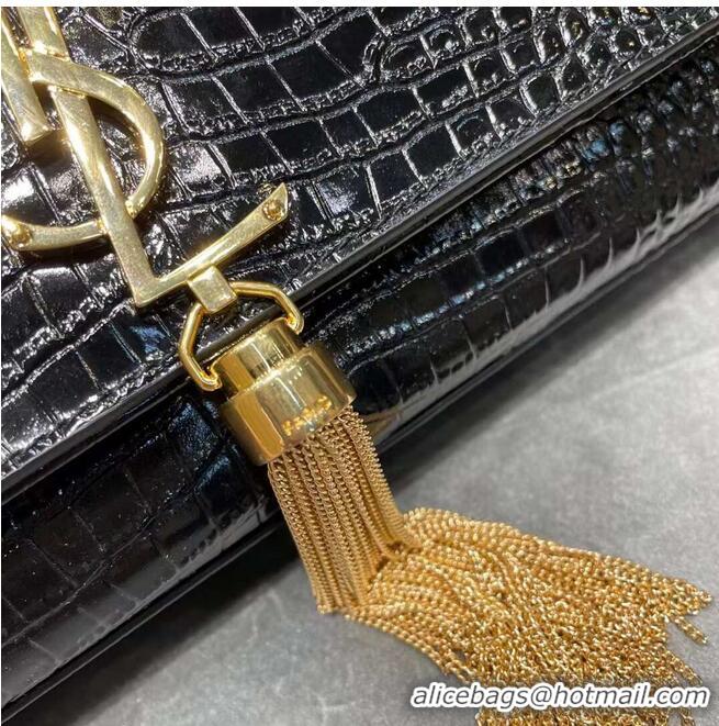 Cheapest YSL Saint Laurent Medium Kate Bag Y306079 Black Gold hardware