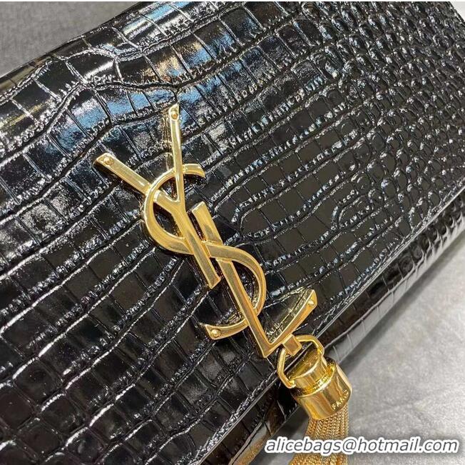 Cheapest YSL Saint Laurent Medium Kate Bag Y306079 Black Gold hardware