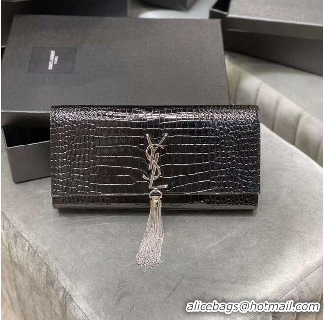 New Arrivals YSL Saint Laurent Medium Kate Bag Y306079 Black silver hardware