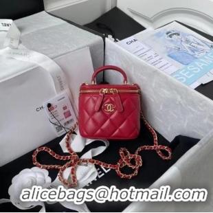 Buy Discount Chanel Original Small classic chain box handbag AP2198 Red