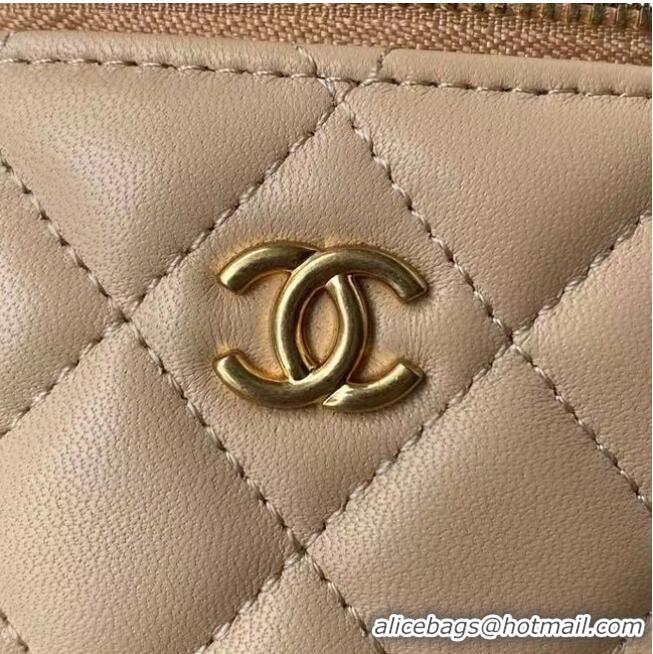 High Quality Chanel Original Small classic chain box handbag AP2198 Apricot