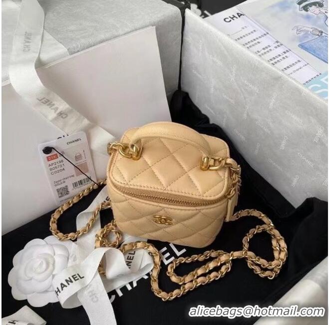 High Quality Chanel Original Small classic chain box handbag AP2198 Apricot