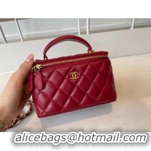 Inexpensive Chanel Original Small classic chain box handbag AP2199 Red