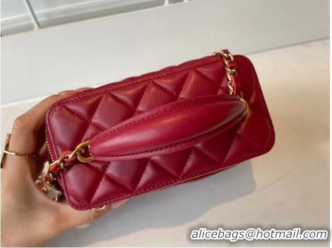 Inexpensive Chanel Original Small classic chain box handbag AP2199 Red