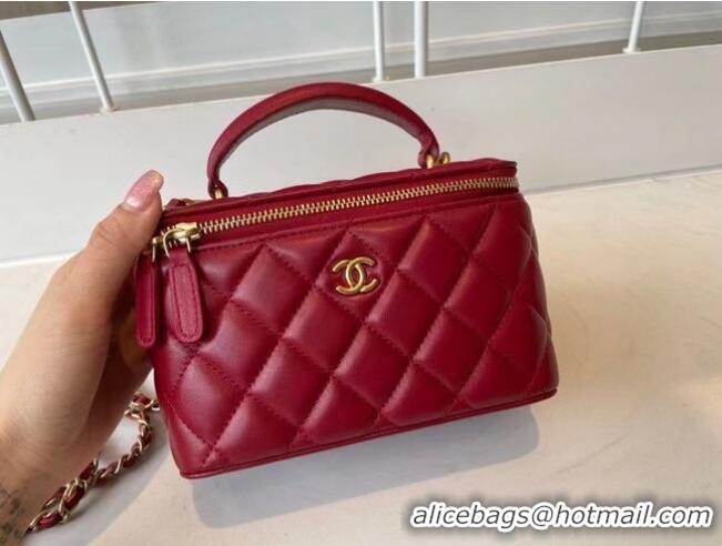 Inexpensive Chanel Original Small classic chain box handbag AP2199 Red