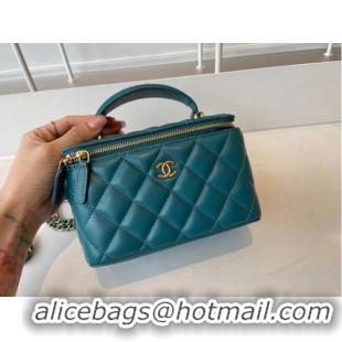 Luxury Grade Chanel Original Small classic chain box handbag AP2199 blue