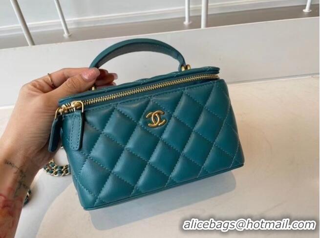 Luxury Grade Chanel Original Small classic chain box handbag AP2199 blue