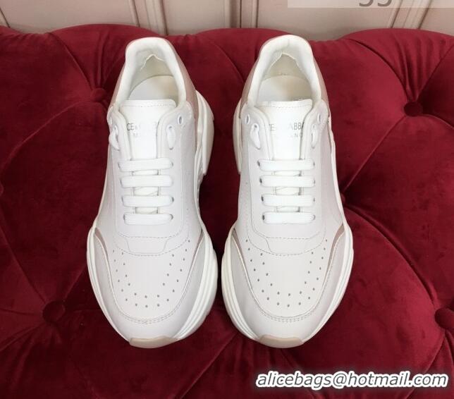 Custom Dolce Gabbana Nappa Leather Daymaster Sneakers 120156 White/Beige