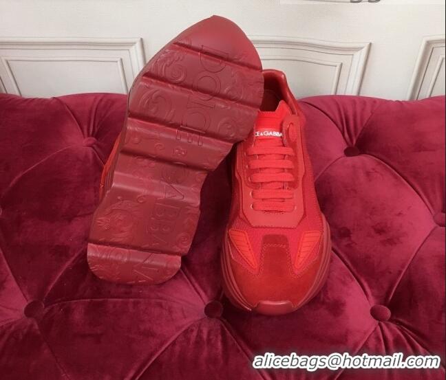 Top Quality Dolce Gabbana Stretch Knit Fabric Daymaster Sneakers 120162 Red