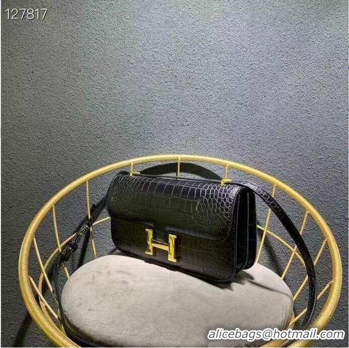 New Fashion Hermes Shoulder Bag H022 Black Gold Hardware