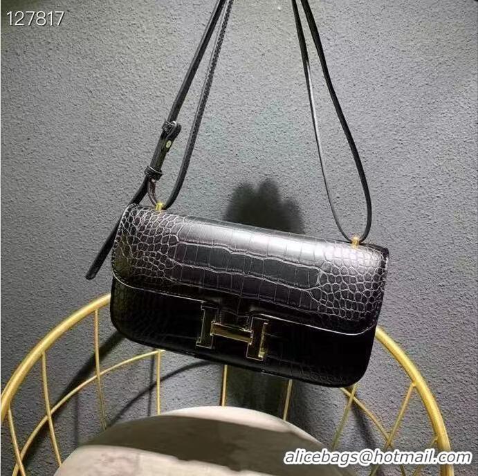 New Fashion Hermes Shoulder Bag H022 Black Gold Hardware