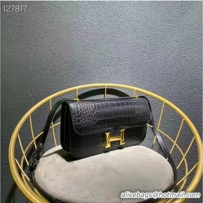 New Fashion Hermes Shoulder Bag H022 Black Gold Hardware