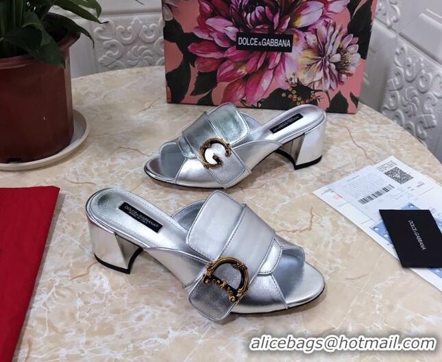 Best Product Dolce&Gabbana DG Heel Mules 6.5cm 010937 Silver 2021