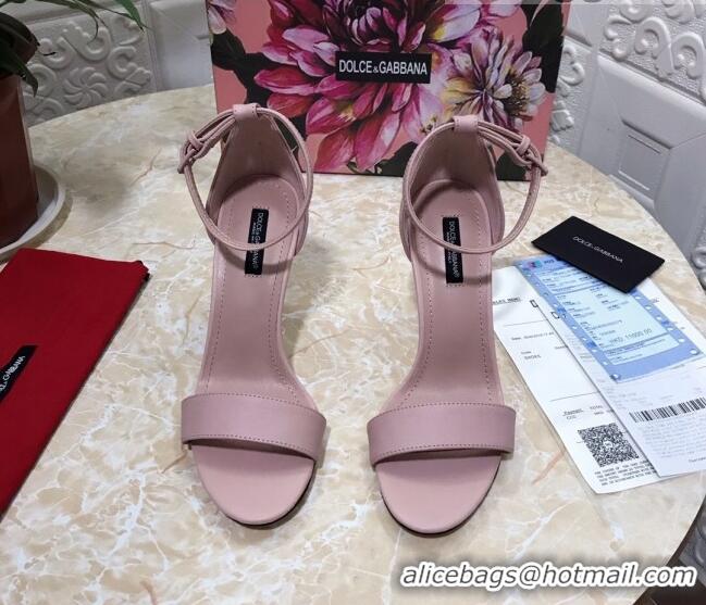 Discount Dolce&Gabbana Matte Calfskin Sandals with DG Heel 10.5cm 011252 All Pink 2021