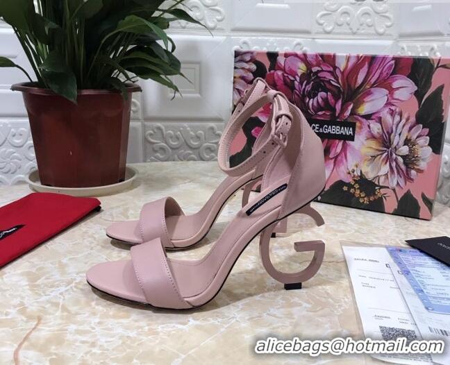 Discount Dolce&Gabbana Matte Calfskin Sandals with DG Heel 10.5cm 011252 All Pink 2021