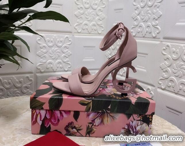 Discount Dolce&Gabbana Matte Calfskin Sandals with DG Heel 10.5cm 011252 All Pink 2021