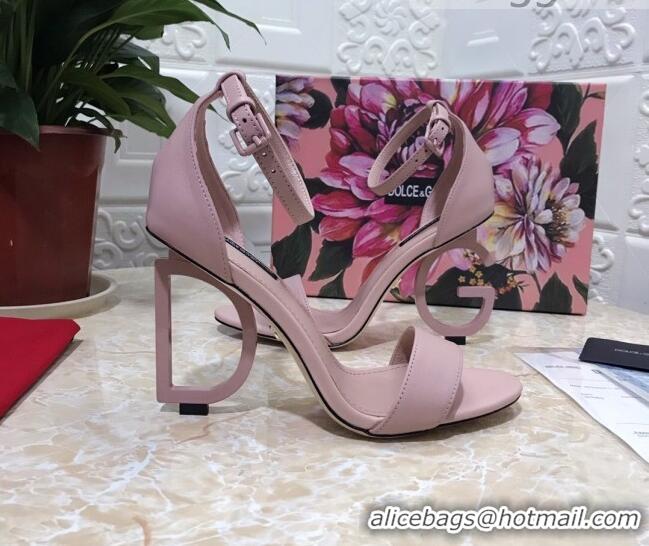 Discount Dolce&Gabbana Matte Calfskin Sandals with DG Heel 10.5cm 011252 All Pink 2021