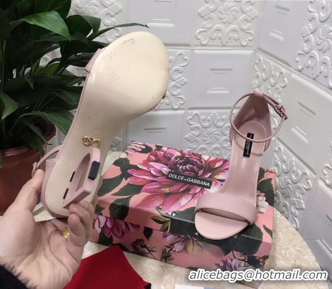 Discount Dolce&Gabbana Matte Calfskin Sandals with DG Heel 10.5cm 011252 All Pink 2021