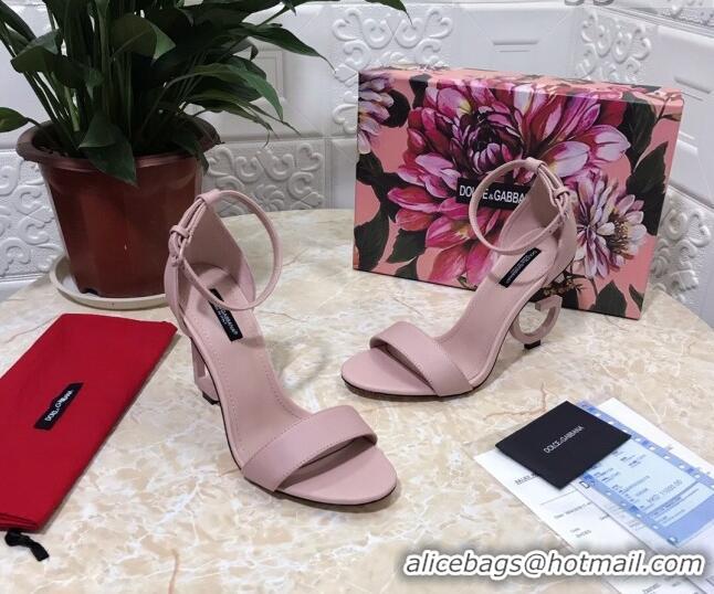 Discount Dolce&Gabbana Matte Calfskin Sandals with DG Heel 10.5cm 011252 All Pink 2021