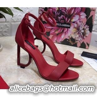 Low Cost Dolce&Gabbana Matte Calfskin Sandals with DG Heel 10.5cm 011252 All Red 2021