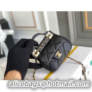 Good Product CHANEL Top Handle Micro Mini Wallet On Chain AP2206 Black