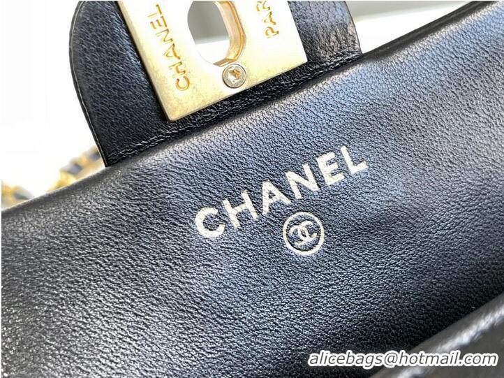 Good Product CHANEL Top Handle Micro Mini Wallet On Chain AP2206 Black