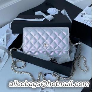 Buy Chanel TOP Quality Leather WOC Bag with Chian AP0315 Silver 2021