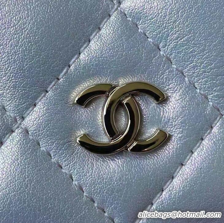 Buy Chanel TOP Quality Leather WOC Bag with Chian AP0315 Silver 2021