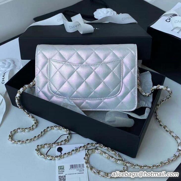 Buy Chanel TOP Quality Leather WOC Bag with Chian AP0315 Silver 2021