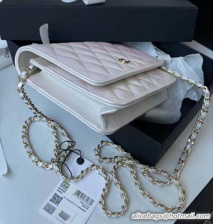 Buy Chanel TOP Quality Leather WOC Bag with Chian AP0315 Silver 2021