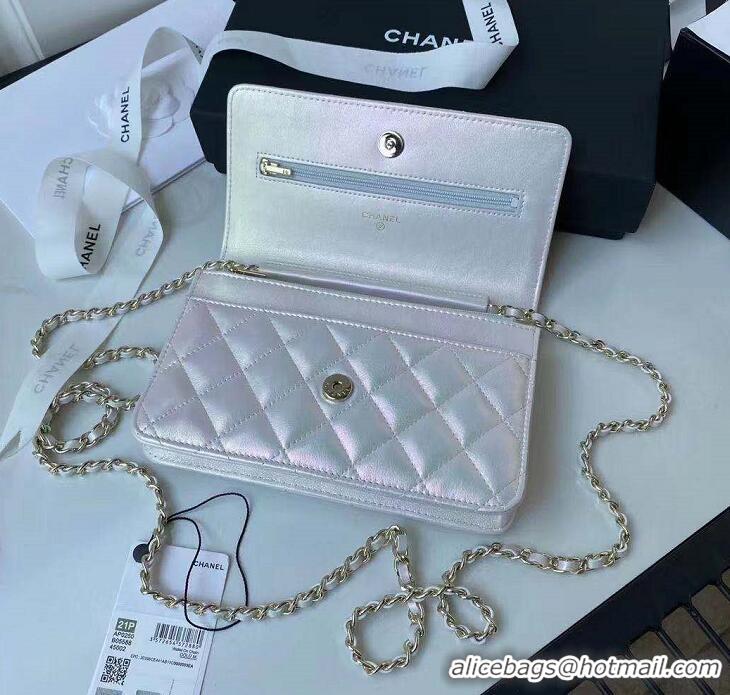 Buy Chanel TOP Quality Leather WOC Bag with Chian AP0315 Silver 2021