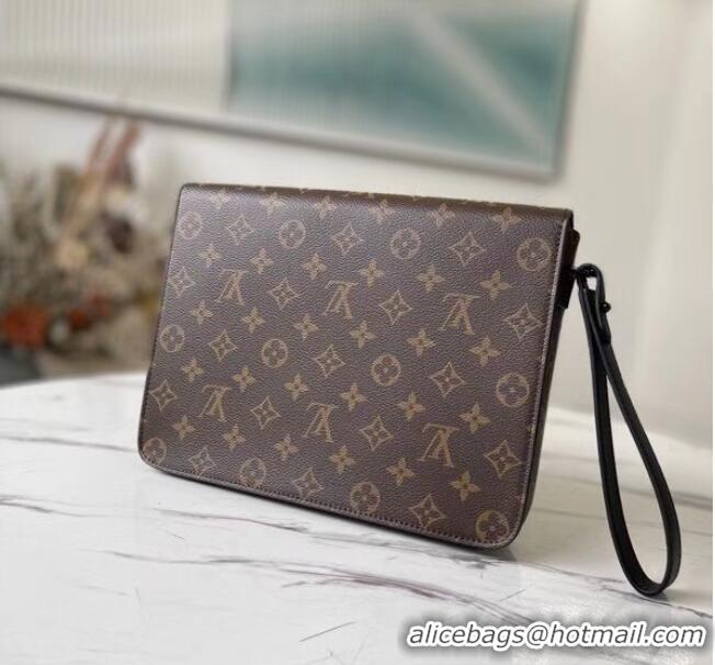 Good Product Louis Vuitton Original Monogram Canvas Zipper Clutch bag M80560 Black