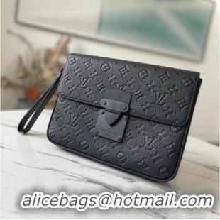 Famous Brand Louis Vuitton Monogram Empreinte Zipper Clutch bag M80560 Black