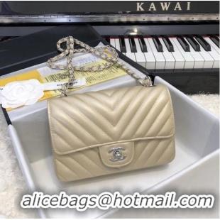 Top Design Chanel Small Classic Handbag Grained Calfskin & silver-Tone Metal A69900 Gold