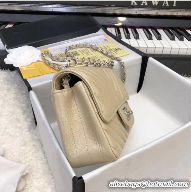 Top Design Chanel Small Classic Handbag Grained Calfskin & silver-Tone Metal A69900 Gold