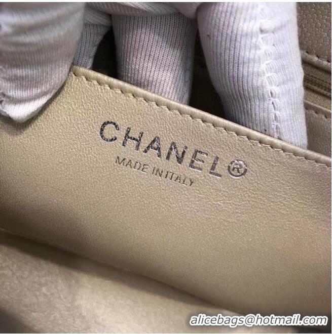 Top Design Chanel Small Classic Handbag Grained Calfskin & silver-Tone Metal A69900 Gold