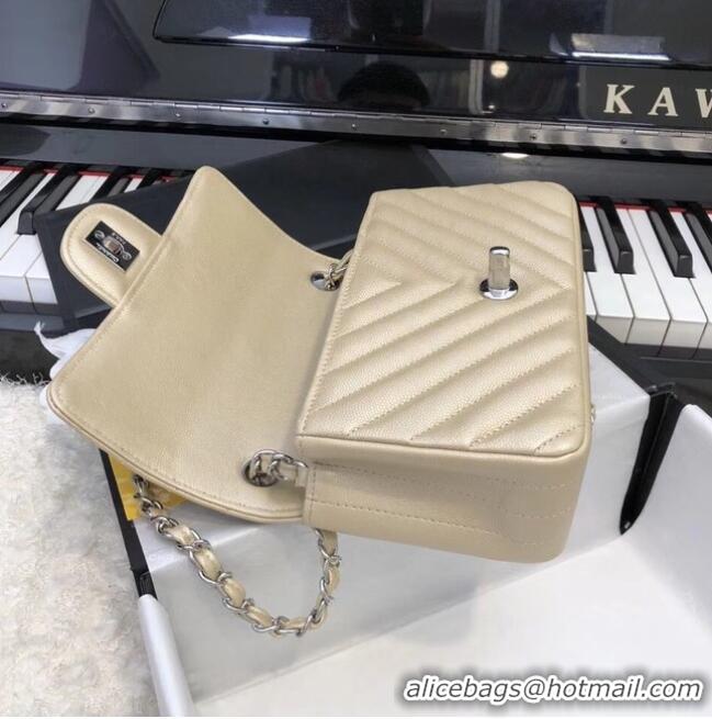 Top Design Chanel Small Classic Handbag Grained Calfskin & silver-Tone Metal A69900 Gold