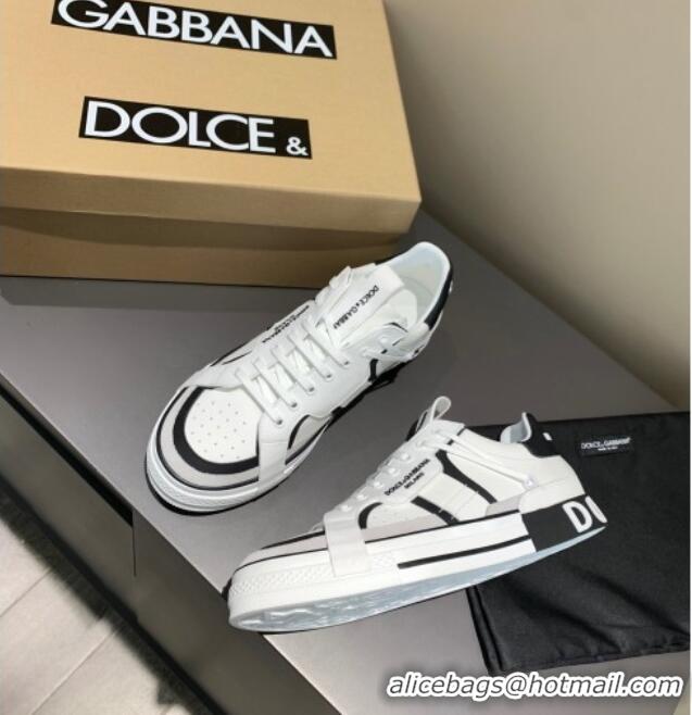 Charming Dolce&Gabbana Men's Silky Calfskin Sneakers 126123 White/Black