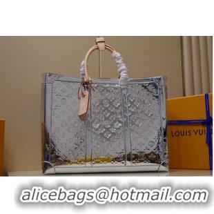 Discount Louis Vuitton Monogram Vernis Sac Plat Tote Bag Patent leather M46121 Silver