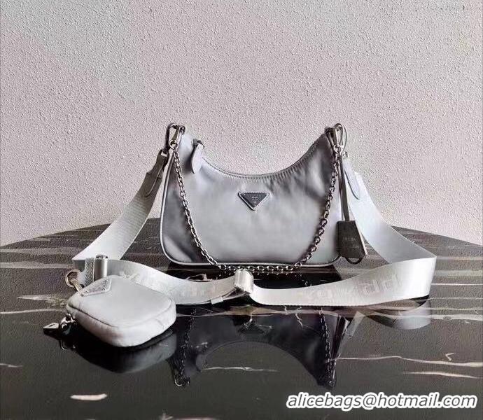 Cheapest Prada Re-Edition 2005 Nylon Shoulder Bag 1BH204 White